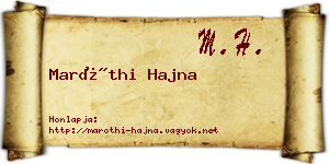 Maróthi Hajna névjegykártya